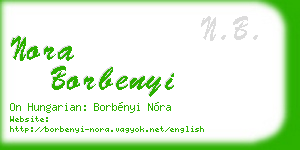 nora borbenyi business card